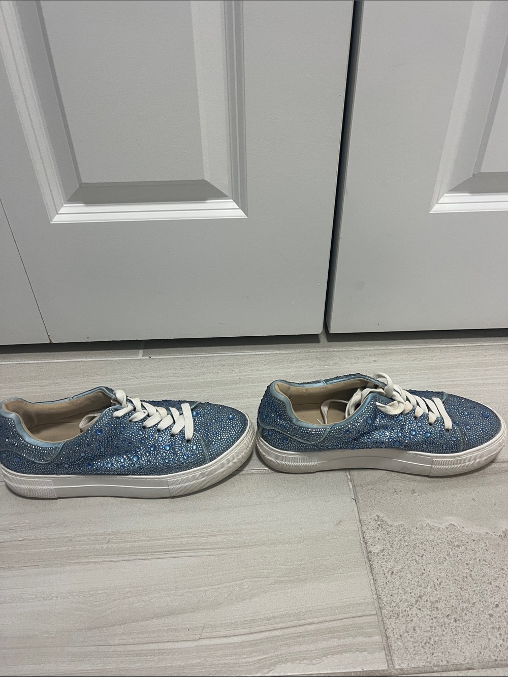 Betsey Johnson Blue Sparkle Sneakers